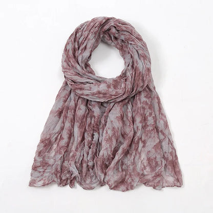 Spain Lovely Polka Floral Crinkle Viscose Shawl Scarf Lady Soft Thin Beach Wrap Pashmina Stole Bufandas Muslim Hijab 175*85Cm