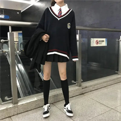 Autumn High Quality Japanese Style Students School Uniform Girls Women Sweater Long Sleeve JK School Uniforms Cardigans 6 Colors