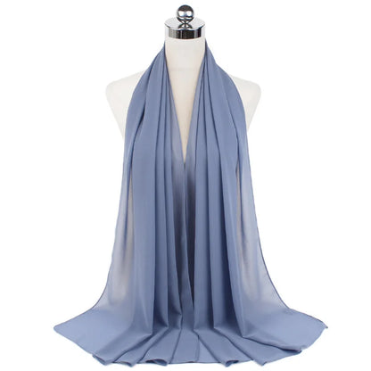 Muslim Chiffon Hijab Scarf Women Long Solid Color Head Wrap For Women Hijabs Scarves Ladies Muslim Veil Jersey Hijabs