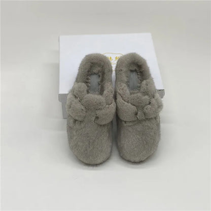 Female Luxury Real Mink Fur Slippers, Women's Clogs, Slip-on Casual Winter Shoes, Mules Shoes Women Luxury Designer Mink Slipper