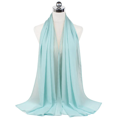 Muslim Chiffon Hijab Scarf Women Long Solid Color Head Wrap For Women Hijabs Scarves Ladies Muslim Veil Jersey Hijabs