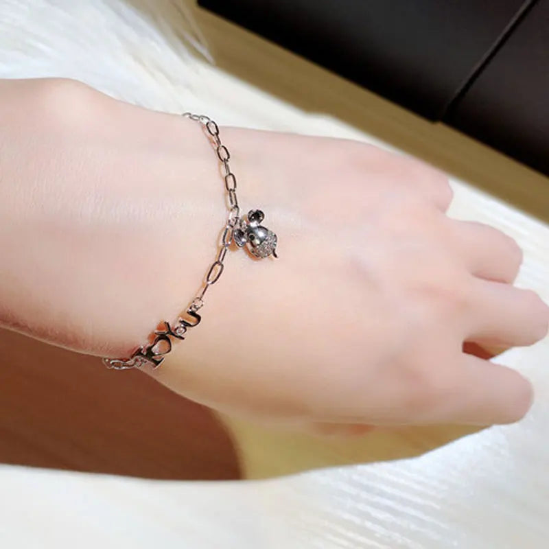 Korean Fashion Exquisite Luxury Lady Bracelets Buckle AAA Top Quality Bangles Shine Women Trend Charm Jewelry Romantic Pendant