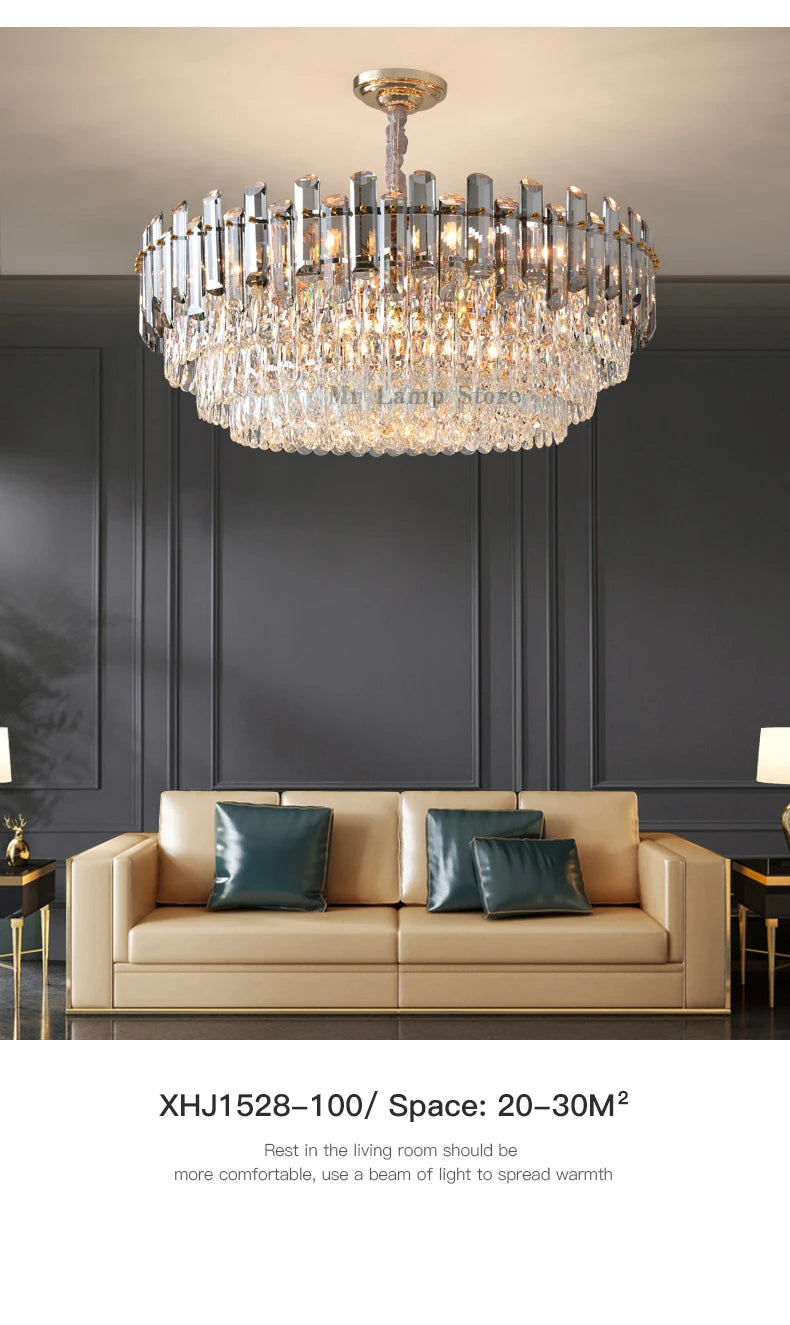 Ceiling Lamp For Living Room  Round Crystal Kitchen Lamp Simple Modern Atmosphere Bedroom Dining Room Lamp Light Pandant lights