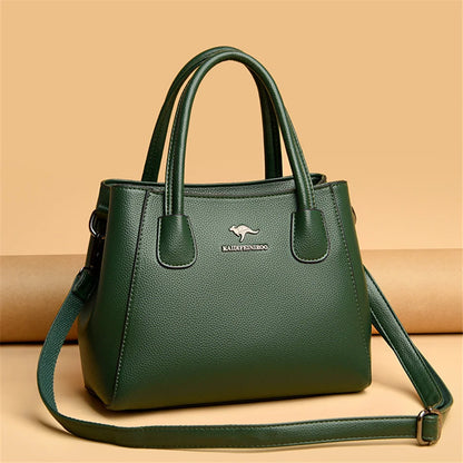 2 Layers Leather Luxury Handbags Women Bags Designer Handbags High Quality Small Casual Tote Bags For Women Shoulder Bag Winter