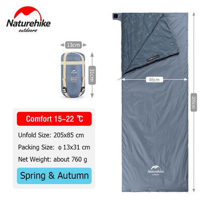 Naturehike Sleeping Bag LW180 Outdoor Ultralight Portable Waterproof Summer Sleeping Bag Envelope Cotton Camping Sleeping Bag