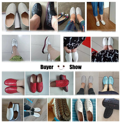 Genuine Leather Ballet Flats Shoes Women Vintage Luxury High Quality Loafers Women's Moccasins Casual Elegant Ladies Wide Shoes