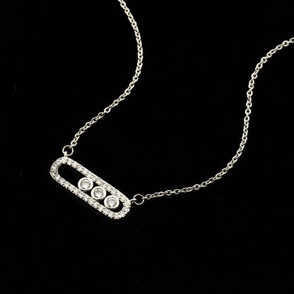 Factory direct Korean creative simple charming zircon two-color necklace jewelry Joker three-color optional
