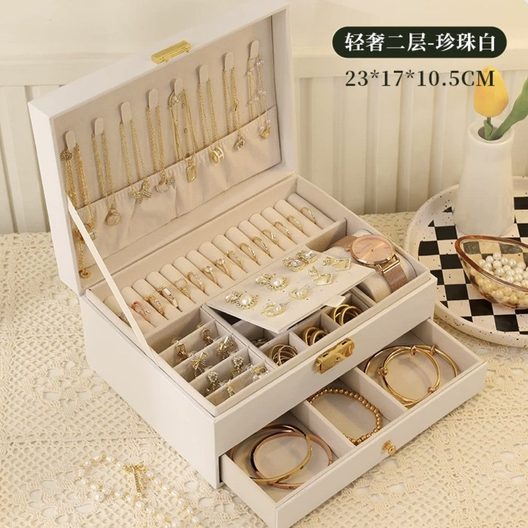 Jewelry Storage Box, Exquisite Necklace, Earrings, Gold Hand Jewelry, Earrings, Jewelry Box, Large Capacity, 2025 Model Drawer