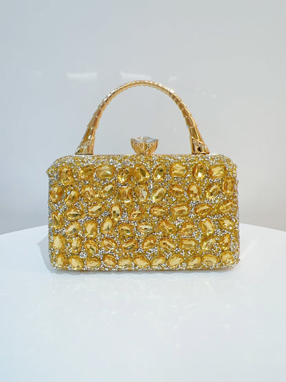 New Cross-border Banquet Handbag Women's Handheld Crossbody Bag Shoulder High-end Small Bag Full Diamond Shiny Evening Bag