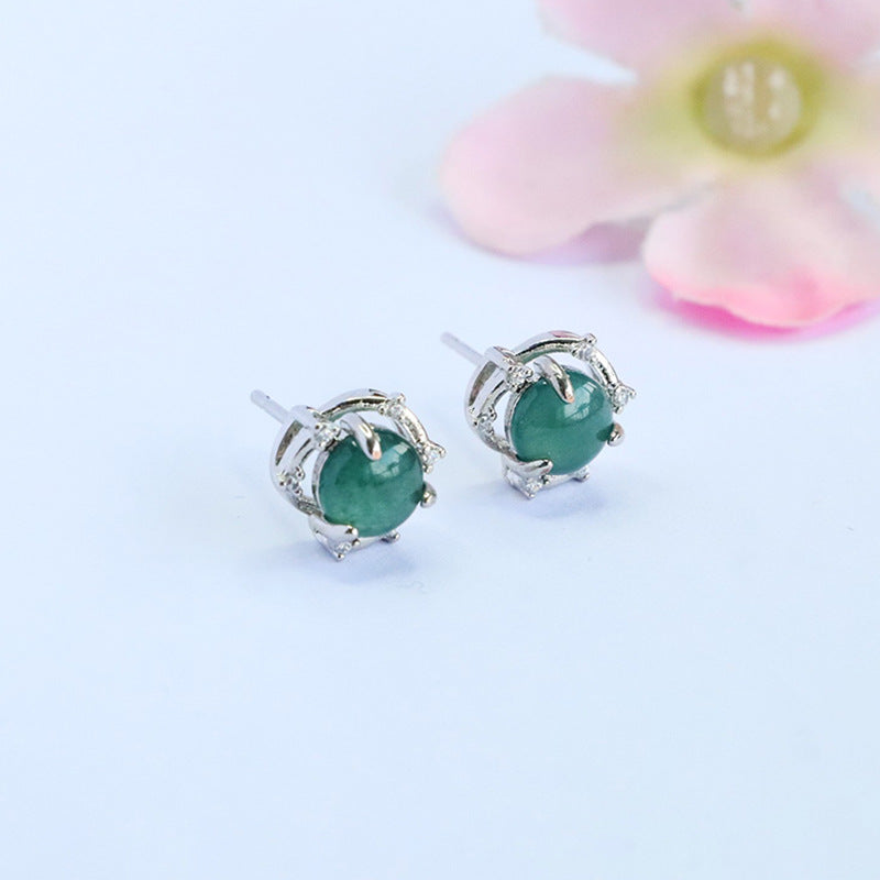 Guan Yu Natural Grade a Jade Earrings Blue Water Jade Jewelry E-Commerce Live Broadcast Hot Sale Wholesale Dropshipping S5070501