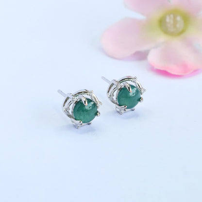 Guan Yu Natural Grade a Jade Earrings Blue Water Jade Jewelry E-Commerce Live Broadcast Hot Sale Wholesale Dropshipping S5070501