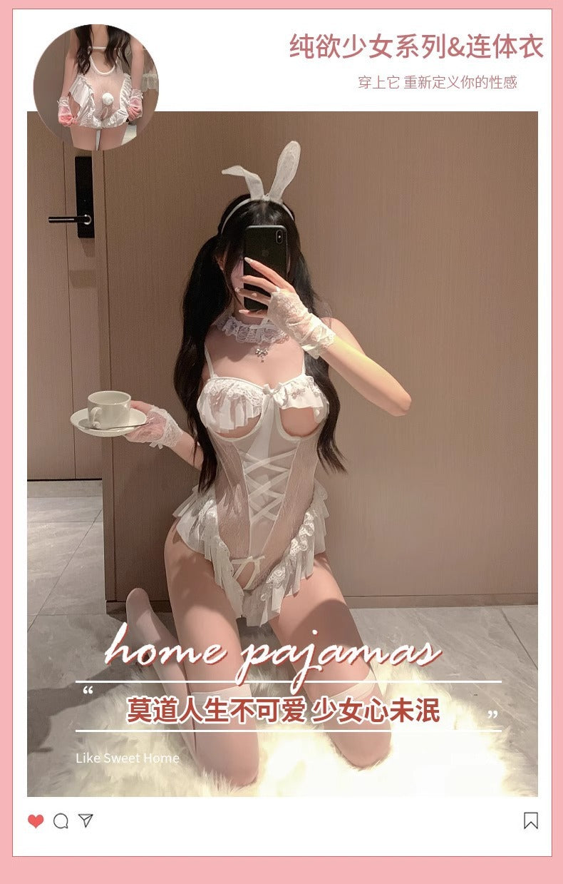 Small Chest Sex Lingerie Sexy Non-take-off Bunny Cute Pure Desire qqny2025 New Flirting Uniform Tempting Dress