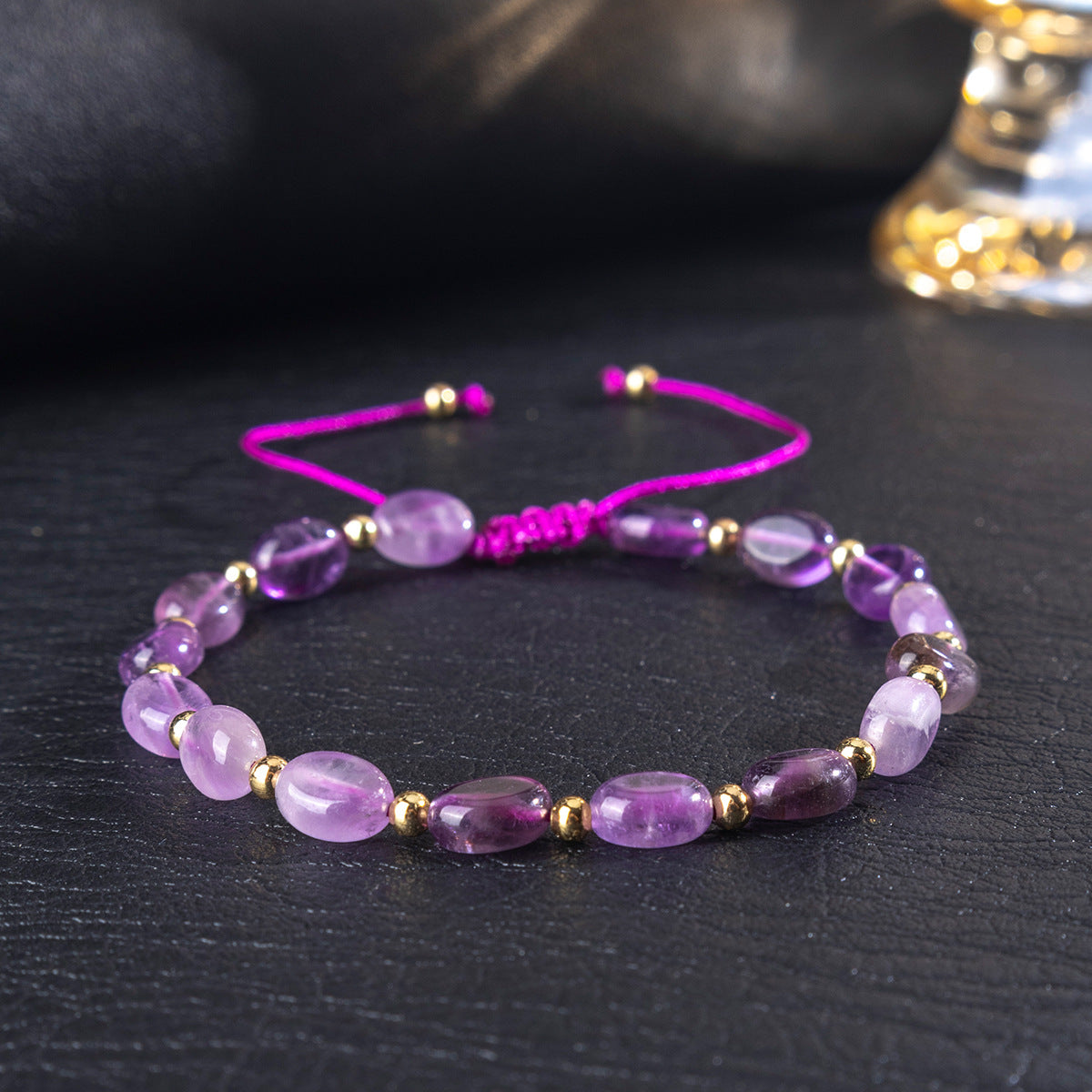 Zhuhang Jewelry Cross-Border New Natural Stone Irregular Bracelet Adjustable Braided Rope Bracelet