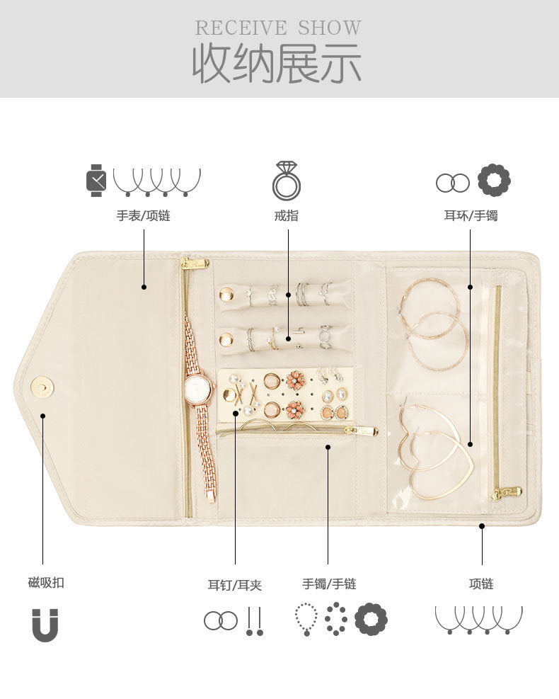 Source Factory New Jewelry Earrings Ring Necklace Pendant Watch Storage Bag Multifunctional Foldable