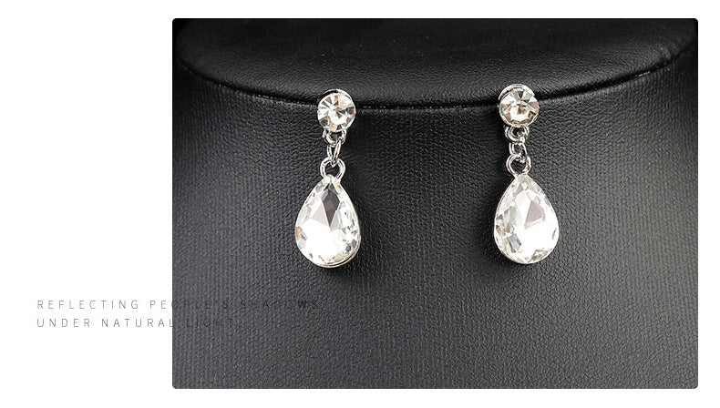 High-grade Crystal Diamond-encrusted Wedding Dress Banquet Dress Jewelry suit Matching European and American Hot-selling Cross-border Jewelry Bridal Necklace