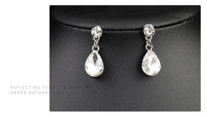 High-grade Crystal Diamond-encrusted Wedding Dress Banquet Dress Jewelry suit Matching European and American Hot-selling Cross-border Jewelry Bridal Necklace