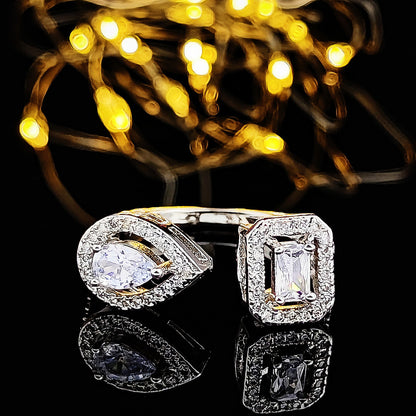 Cross Border jewelry Set Long Zircon Earrings Ring Necklace Jewelry Four Piece Set Hot Sale J6177