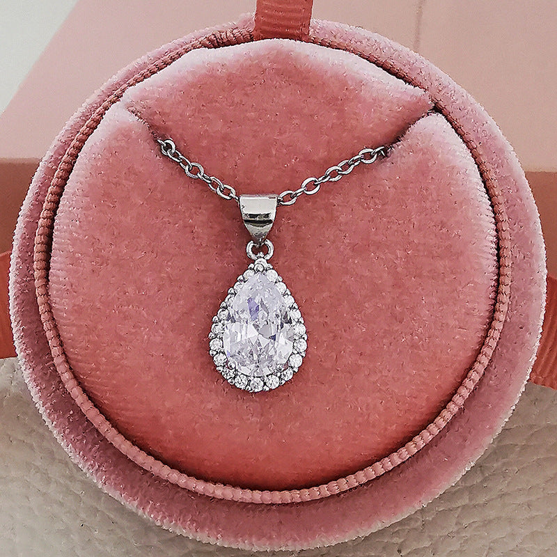 Foreign trade e-commerce Dubai jewelry water drop pear-shaped earrings necklace colorful zircon ear two-piece e5620 x711