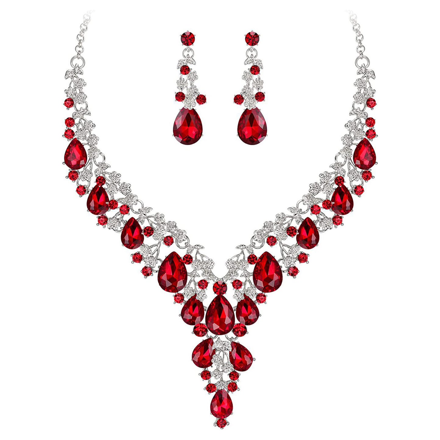 Factory Direct Sales of Cross-Border Popular Water Drop Necklace and Earrings Jewelry Sets, Wedding Dresses, Evening Wear, New Jewelry Accessories