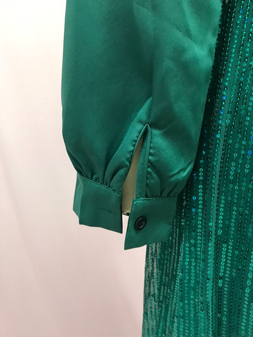 2025 Dress Women's Spring & Fall High-End V Neck Long-Sleeved Shirt Elegant Waist Sequin French Wide-Leg Pants