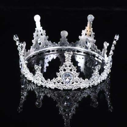 Bridal Tiara European Crown Atmospheric Round Photo Crown Jewelry Wedding Accessories Adult Ceremony Tiara Wholesale