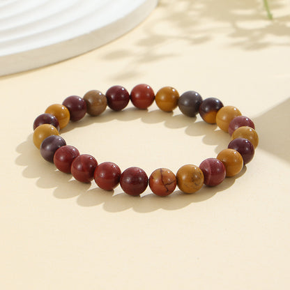 European and American Cross-Border Hot-Selling Popular Jewelry 8mm Natural Stone Bracelet Amethyst Tiger Eye Stone Agate Bracelet Jewelry