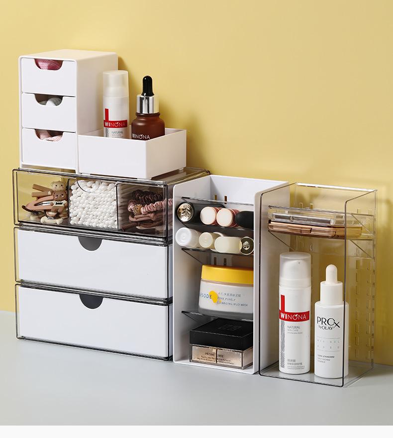 Mirror Cabinet Storage Box Desktop Cosmetics Lipstick Storage Rack Bathroom Bathroom Desktop Dressing Table Organization Box