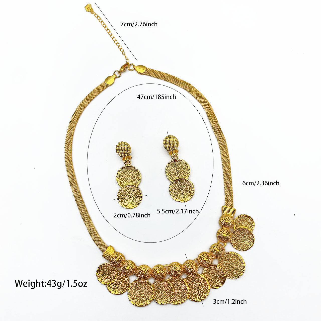 Imitation gold flower necklace earrings suit Dubai India Nigeria brass gold plated women wedding jewelry lot
