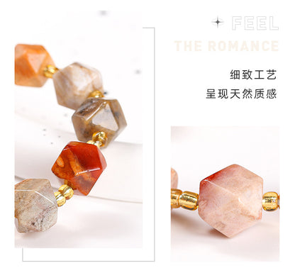 Jingdong Jewelry Natural Coral Jade Six-point Star Bracelet Personality Fashion Men's and Women's Single Circle Bracelet Wholesale