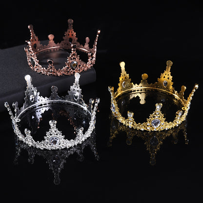 Bridal Tiara European Crown Atmospheric Round Photo Crown Jewelry Wedding Accessories Adult Ceremony Tiara Wholesale