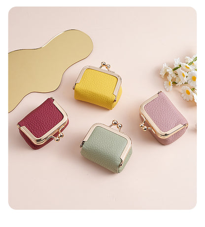 Genuine Leather Mini Necklace Jewelry Box Women's Earrings Gold Ring Gold Jewelry Cosmetics Bag Earphones Coin Purse
