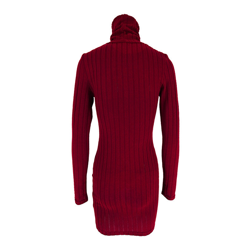 Ab480 Quality Model 2024 Spring Style Elegant Women's Polyester Long-Sleeve Round-Neck Bodycon Dress Wholesale from Manufacturer