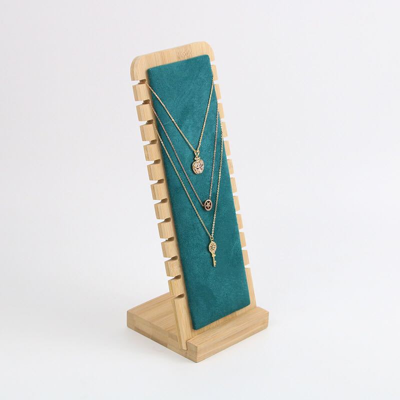 Bamboo and Wood Removable Necklace Display Rack Pendant Jewelry Jewelry Storage Rack Jewelry Store Window Display Props