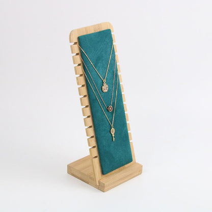 Bamboo and Wood Removable Necklace Display Rack Pendant Jewelry Jewelry Storage Rack Jewelry Store Window Display Props