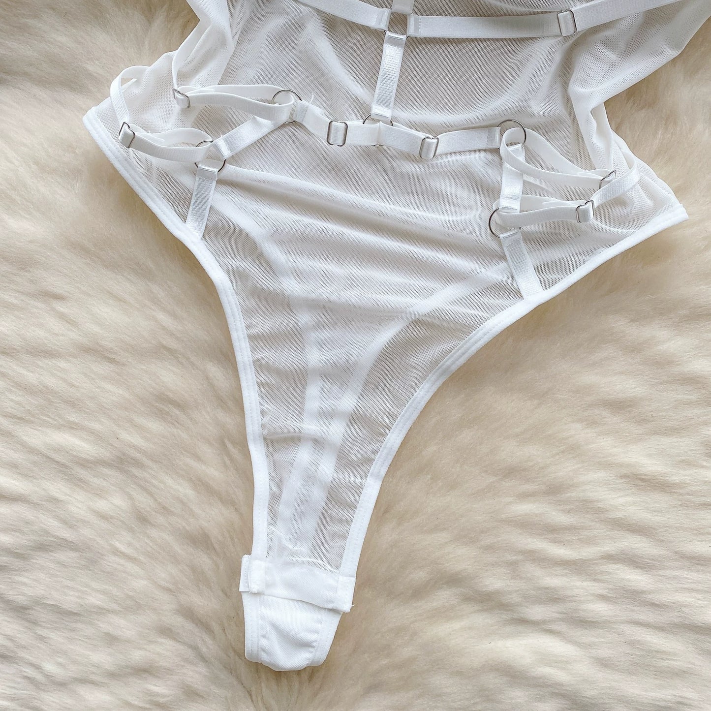 CHILLGIO Women Sexy Lace Strappy Rompers Lingerie One Piece Combination Bodycon Catsuits Sheer Fashion Solid Push Up Bodysuits