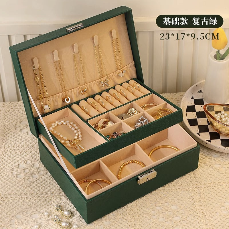 Jewelry Box Earrings Earrings Necklace Ring High-grade Exquisite Large Capacity Gold Jewelry Hand Jewelry Storage Box
