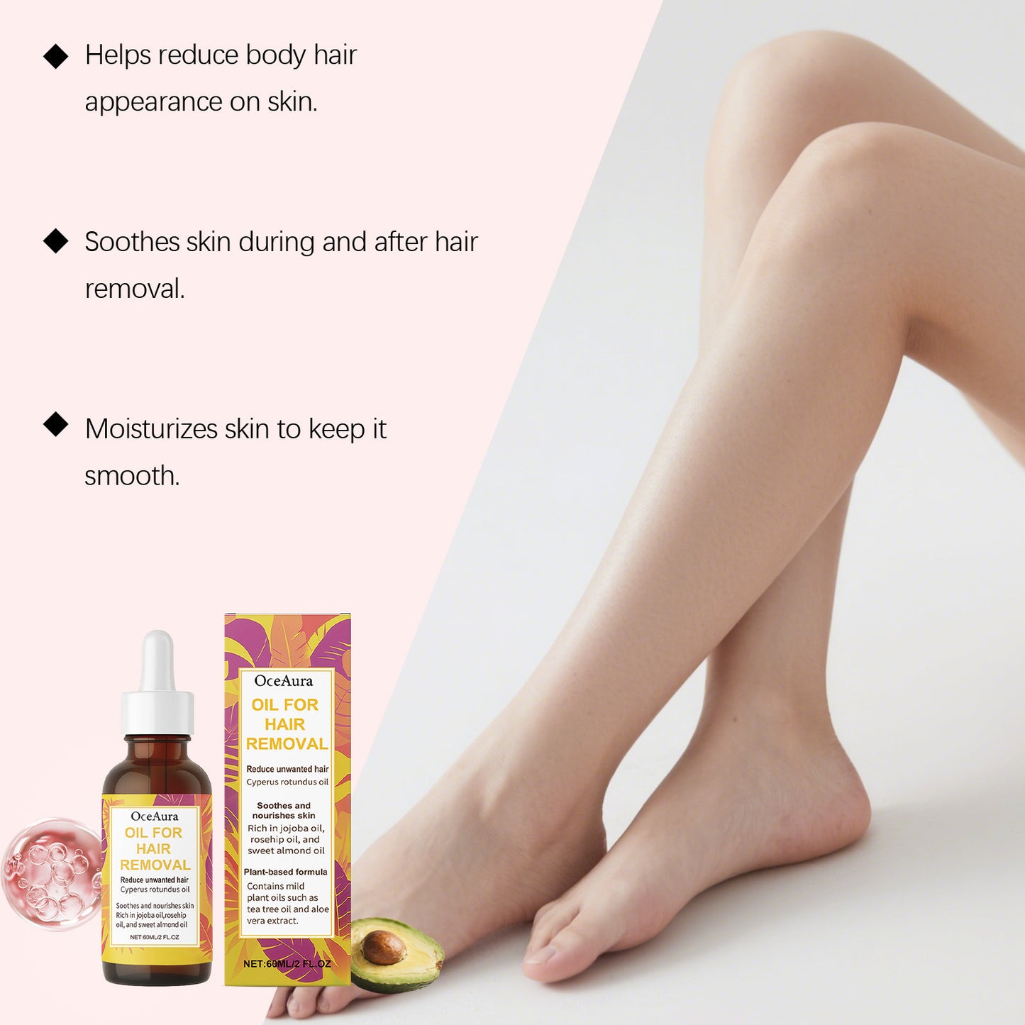 Cyperus Rotundus Oil Full Body Hair Removal Hair Growth Inhibitor Smooth Soothing Redness Gentle Depilatory Care Essential Oil
