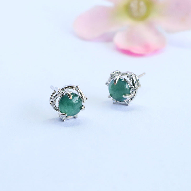 Guan Yu Natural Grade a Jade Earrings Blue Water Jade Jewelry E-Commerce Live Broadcast Hot Sale Wholesale Dropshipping S5070501