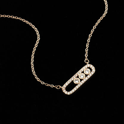 Factory direct Korean creative simple charming zircon two-color necklace jewelry Joker three-color optional