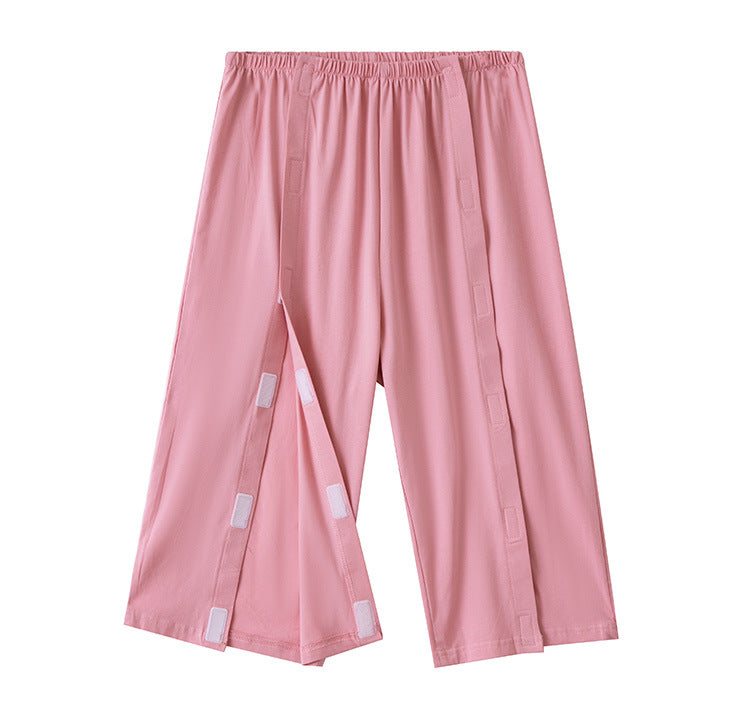 Summer patient care clothing easy to put on and take off hospital gown short sleeve cotton middle-aged and elderly medical clothing fracture clothing wholesale