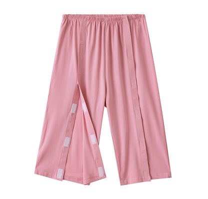 Summer patient care clothing easy to put on and take off hospital gown short sleeve cotton middle-aged and elderly medical clothing fracture clothing wholesale