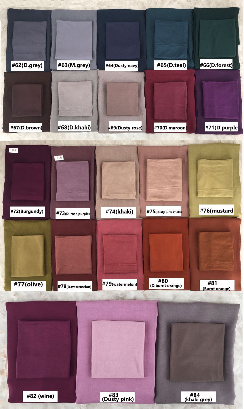 84colors Modal Hijab with Modal Undercap Set Basic Stretchy Pullover Headscarf Thin Breathable Sunscreen Head Wrap Hijabs Scarf