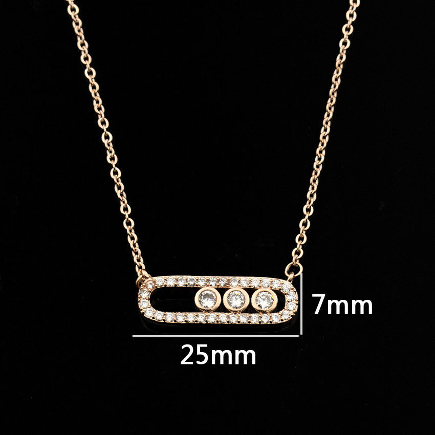 Factory direct Korean creative simple charming zircon two-color necklace jewelry Joker three-color optional