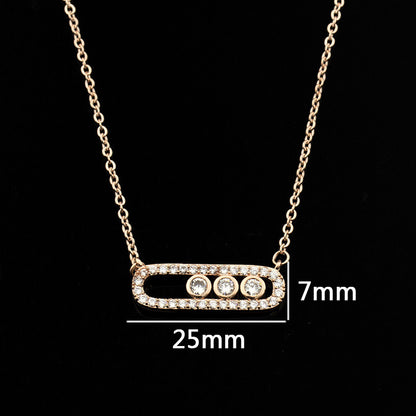 Factory direct Korean creative simple charming zircon two-color necklace jewelry Joker three-color optional