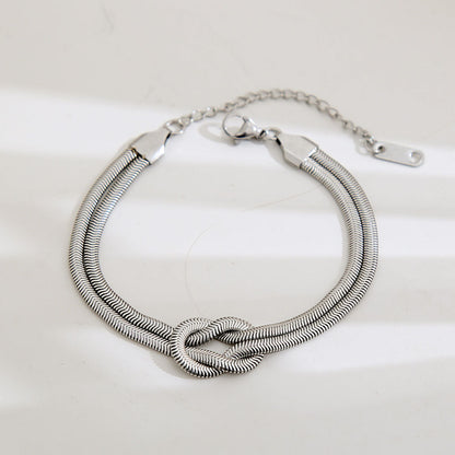 European and American Cross-Border Jewelry Twist Bracelet Niche Design Winding Snake Bone Chain Bracelet Simple Buckle Knot