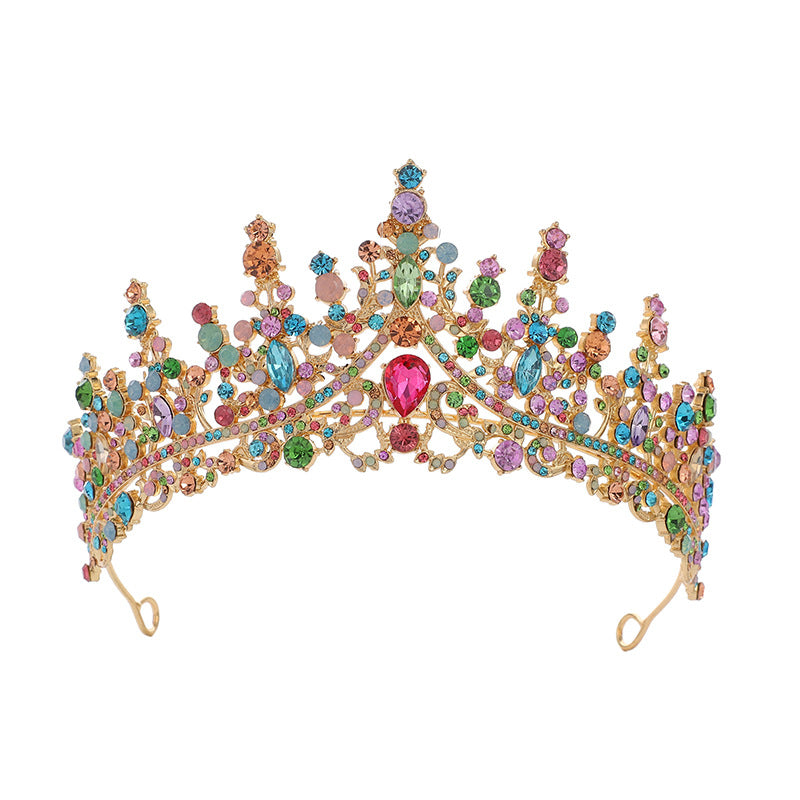 Cross Border Birthday Hair Accessories Party Headband Bridal Crown Headwear Alloy Rhinestone Headband Wedding Hot Crown Jewelry