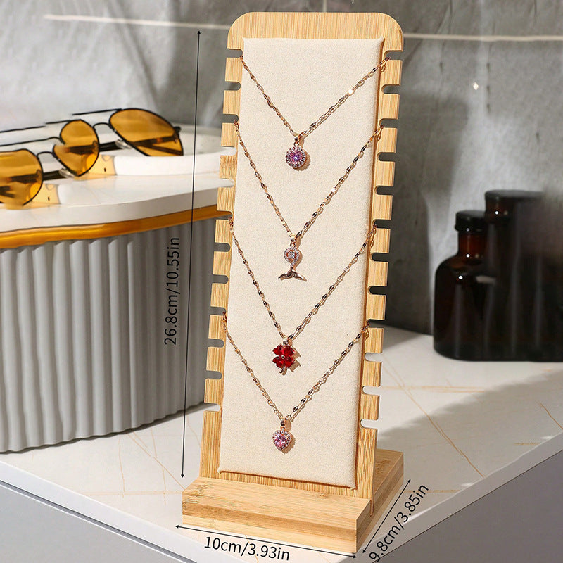 Solid Wood Jewelry Display Stand, Detachable Jewelry Pendant Storage Board, Large Capacity Display Rack for Stalls, Jewelry Store Live Streaming