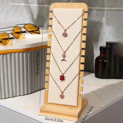 Solid Wood Jewelry Display Stand, Detachable Jewelry Pendant Storage Board, Large Capacity Display Rack for Stalls, Jewelry Store Live Streaming