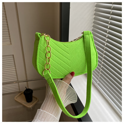 Mini Shoulder Bags for Women Fashion Felt Women's Bag Design Advanced Underarm Handbags Beautiful Purses Crescent SaddleBag 2025