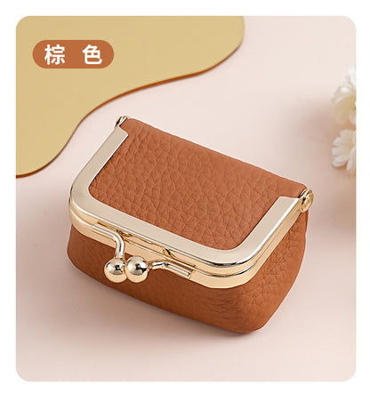 Genuine Leather Mini Necklace Jewelry Box Women's Earrings Gold Ring Gold Jewelry Cosmetics Bag Earphones Coin Purse